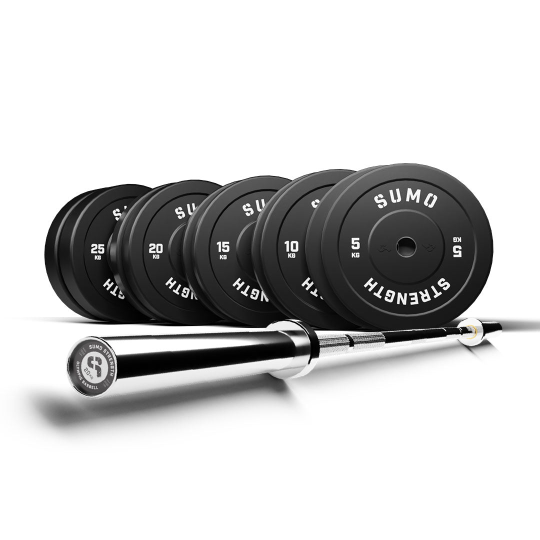 Black Bumper Plate Bar Sets