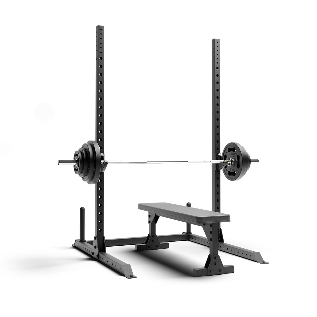 Home Gym Package: 72 Rack, Barbell, Bumper Plates, Bench, 51% OFF