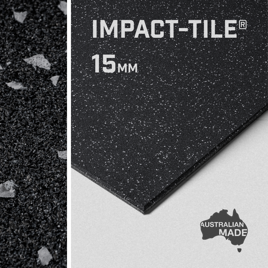 Jazz® 6mm Rubber Flooring Roll - Black/Grey - 6M Length (6.6M2