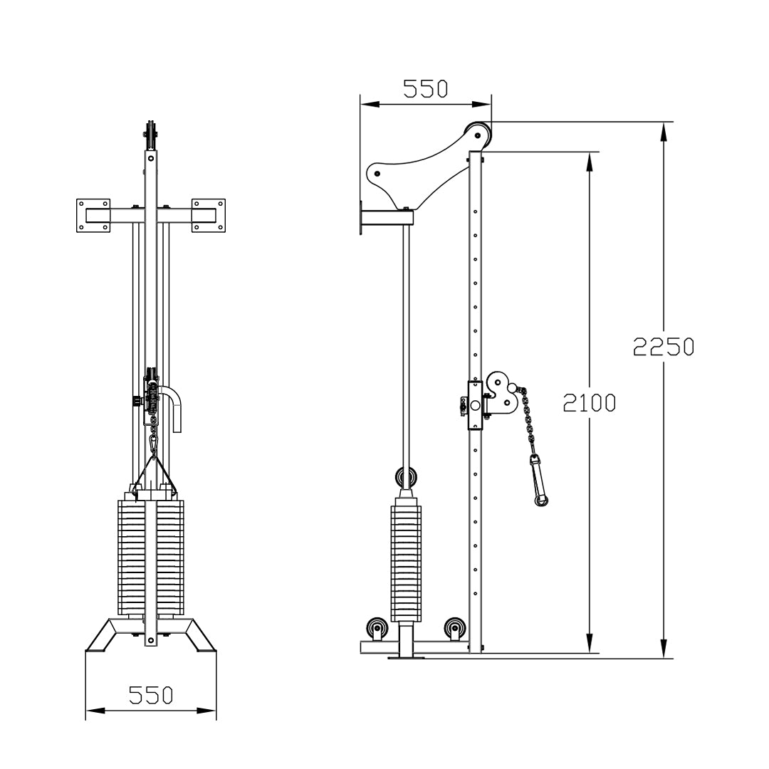 Wall mount cable discount pulley